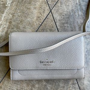 Kate Spade Pebble Leather Harlow Wallet On a String